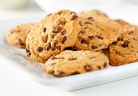 plate of chocolate chip cookies